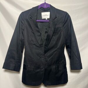 Designers Remix Collection By Charlotte Eskildsen Black Blazer 3/4 Sleeve